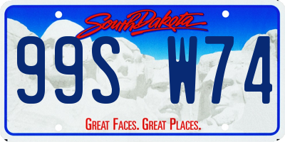 SD license plate 99SW74