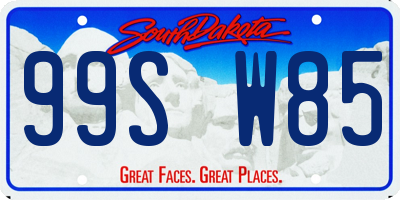 SD license plate 99SW85
