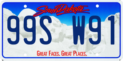 SD license plate 99SW91