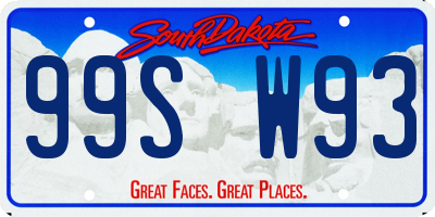 SD license plate 99SW93
