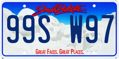 SD license plate 99SW97