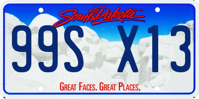 SD license plate 99SX13