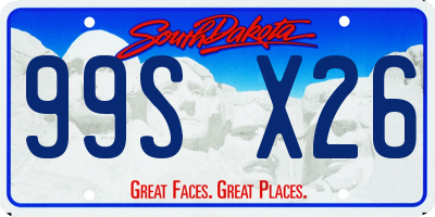 SD license plate 99SX26