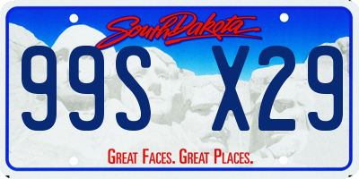 SD license plate 99SX29