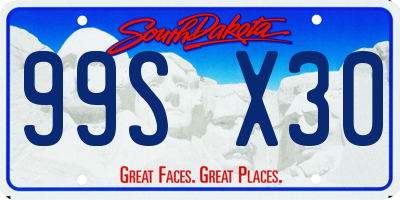 SD license plate 99SX30