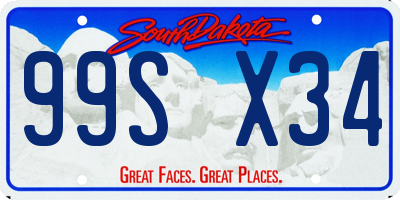 SD license plate 99SX34