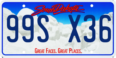SD license plate 99SX36