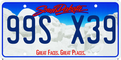 SD license plate 99SX39