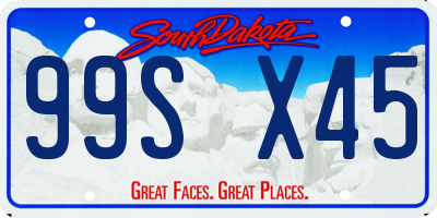 SD license plate 99SX45