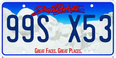 SD license plate 99SX53