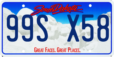 SD license plate 99SX58
