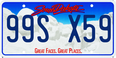SD license plate 99SX59