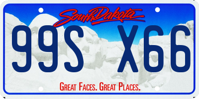SD license plate 99SX66