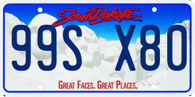SD license plate 99SX80