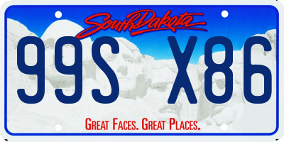 SD license plate 99SX86