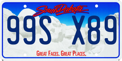 SD license plate 99SX89