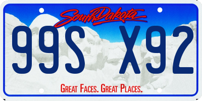 SD license plate 99SX92