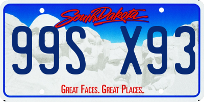 SD license plate 99SX93