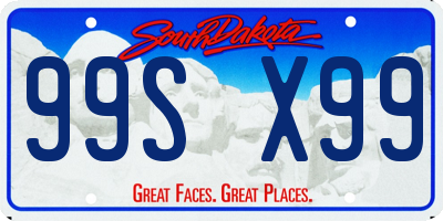 SD license plate 99SX99