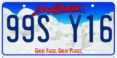 SD license plate 99SY16