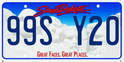 SD license plate 99SY20