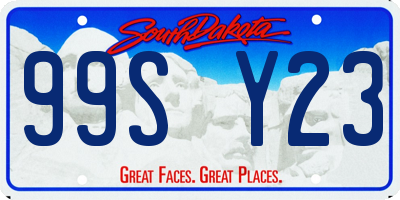 SD license plate 99SY23
