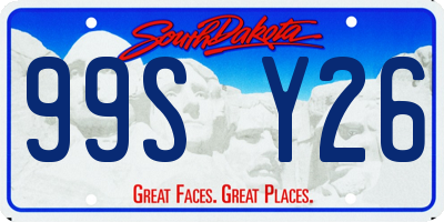 SD license plate 99SY26