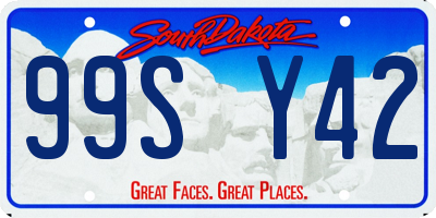 SD license plate 99SY42