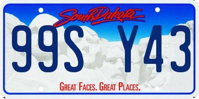 SD license plate 99SY43