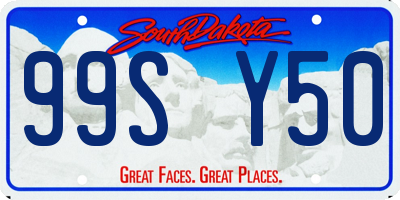 SD license plate 99SY50