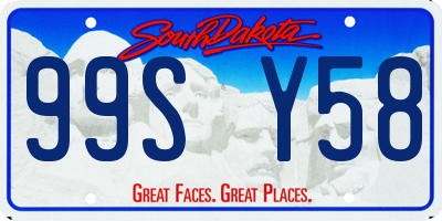 SD license plate 99SY58