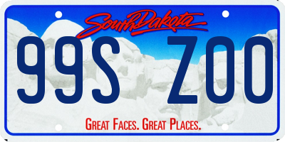 SD license plate 99SZ00