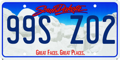 SD license plate 99SZ02