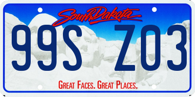 SD license plate 99SZ03