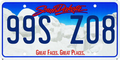 SD license plate 99SZ08