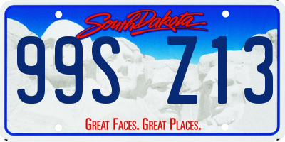 SD license plate 99SZ13