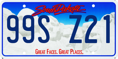 SD license plate 99SZ21