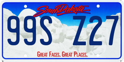 SD license plate 99SZ27