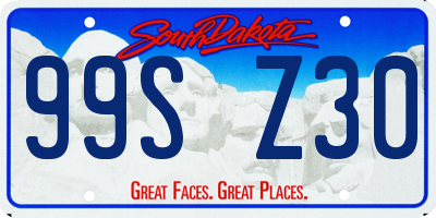 SD license plate 99SZ30