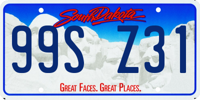 SD license plate 99SZ31