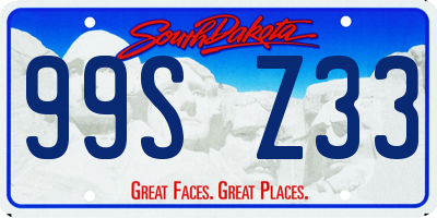 SD license plate 99SZ33
