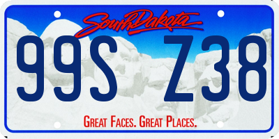SD license plate 99SZ38