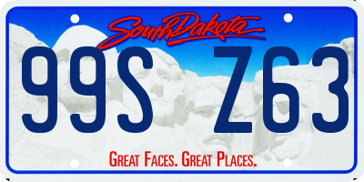 SD license plate 99SZ63