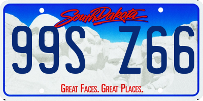 SD license plate 99SZ66