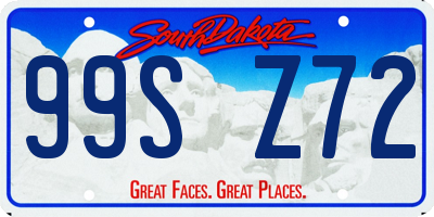 SD license plate 99SZ72