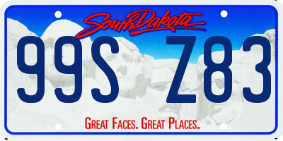 SD license plate 99SZ83