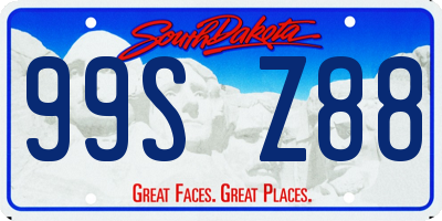 SD license plate 99SZ88
