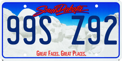 SD license plate 99SZ92