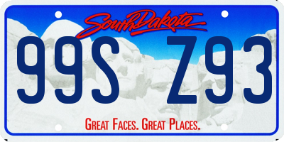 SD license plate 99SZ93