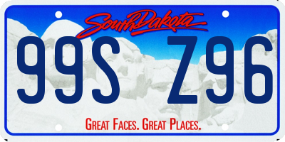 SD license plate 99SZ96